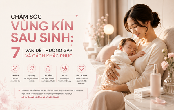 Chăm sóc vùng kín sau sinh: 7 vấn đề thường gặp và cách khắc phục [2026]