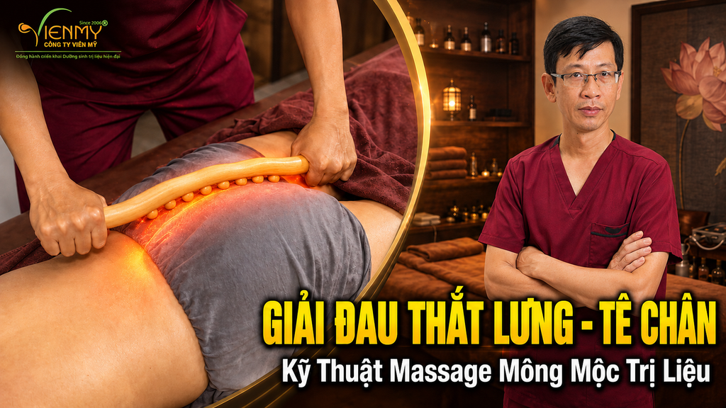 Massage vùng mông khi đau lưng: Cách phối hợp máy rung G5 và cây massage dãy hạt