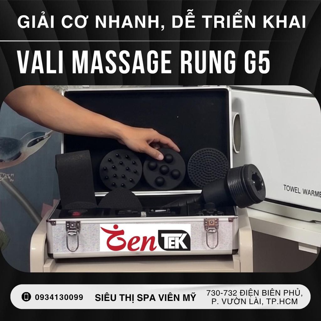 Khuyến mãi Vali massage rung G5 ZENTEK: Tặng Bộ triển khai Giải cơ nhanh G5