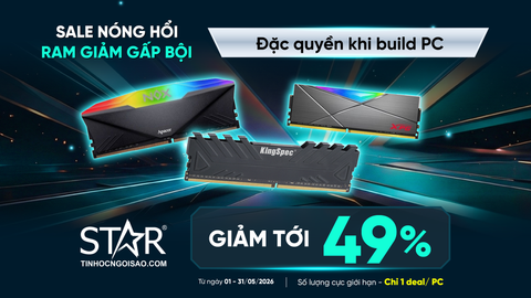 BUILD PC TỪ 9 TRIỆU - NHẬN NGAY ƯU ĐÃI MUA RAM GIẢM SỐC ĐẾN 49%