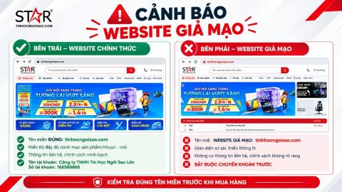 Cảnh báo website giả mạo Tin Học Ngôi Sao: Khách hàng cần lưu ý