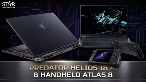 Chi tiết các sản phẩm gaming mới của Acer: Predator Helios 18 AI (RTX 5090) và Handheld Atlas 8