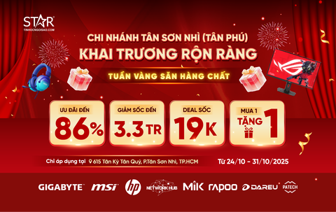 KHAI TRƯƠNG SHOWROOM TIN HỌC NGÔI SAO TÂN KỲ TÂN QUÝ – TUẦN LỄ ƯU ĐÃI “CỰC CHẤT”, DEAL SỐC CHỈ TỪ 19K!