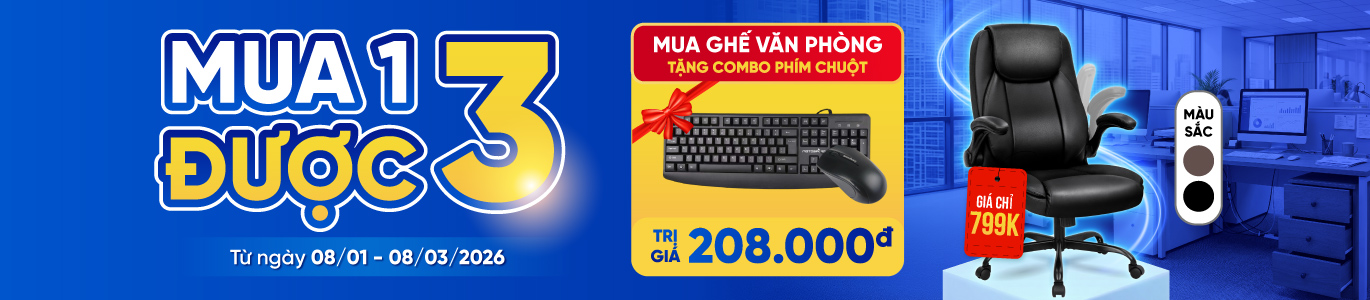 Ghế văn phòng tặng combo phím chuột
