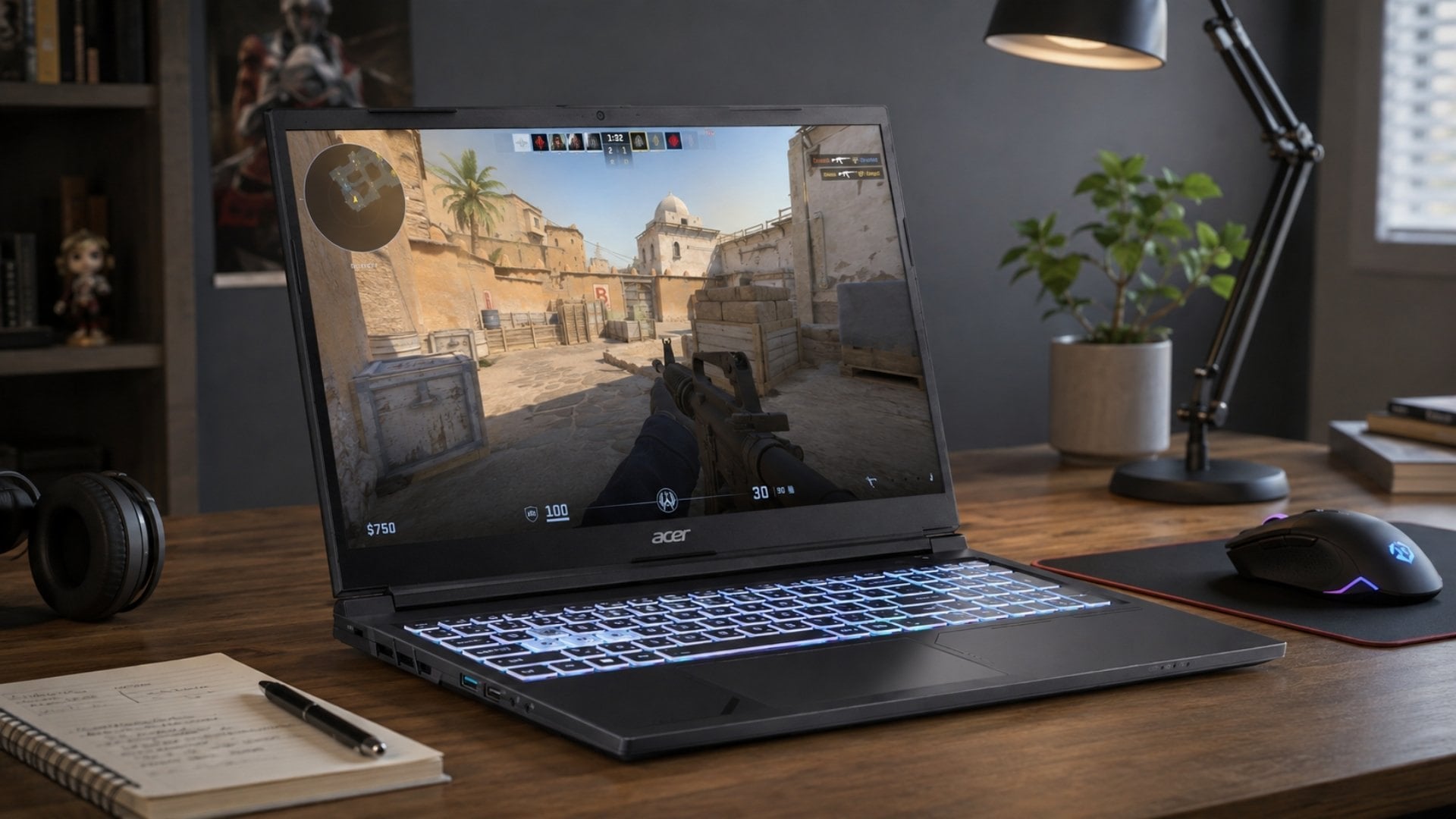 Acer Aspire 7 A715-59G-59RD có thể khai thác tốt lợi thế của một chiếc laptop gaming Full HD