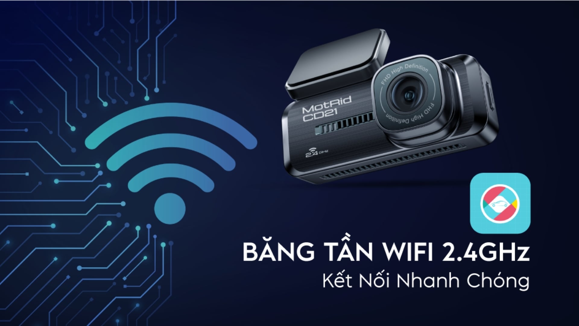 Camera Hành Trình MotRid CD21 – Kết nối WiFi