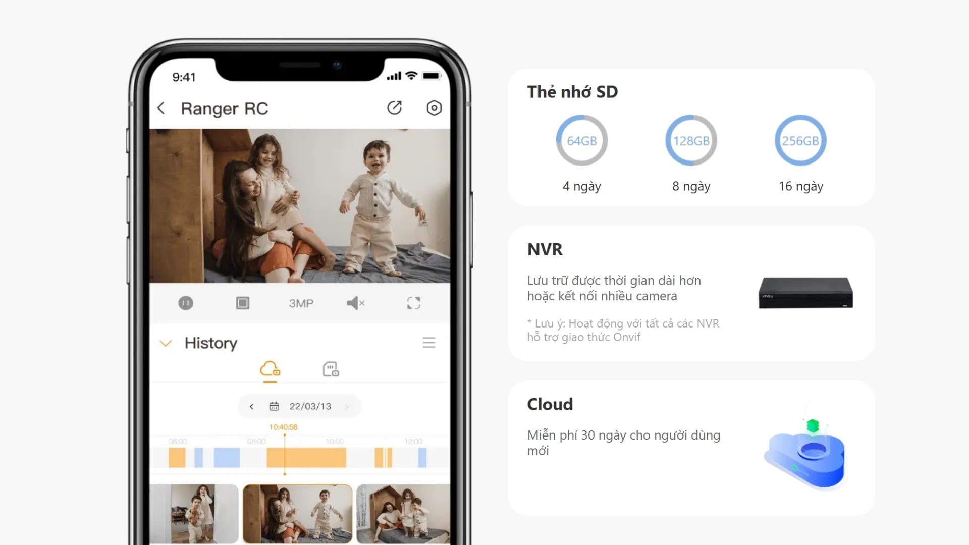 camera trong nhà lưu trữ linh hoạt