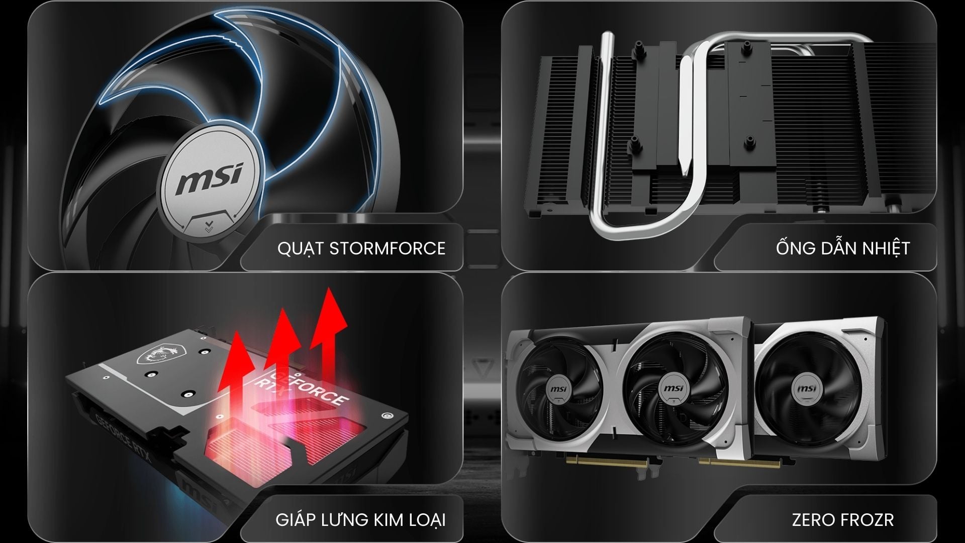 Card màn hình MSI RTX 5060 Ti Ventus 2X Plus 16G -&nbsp;Hệ thống tản nhiệt Dual Fan