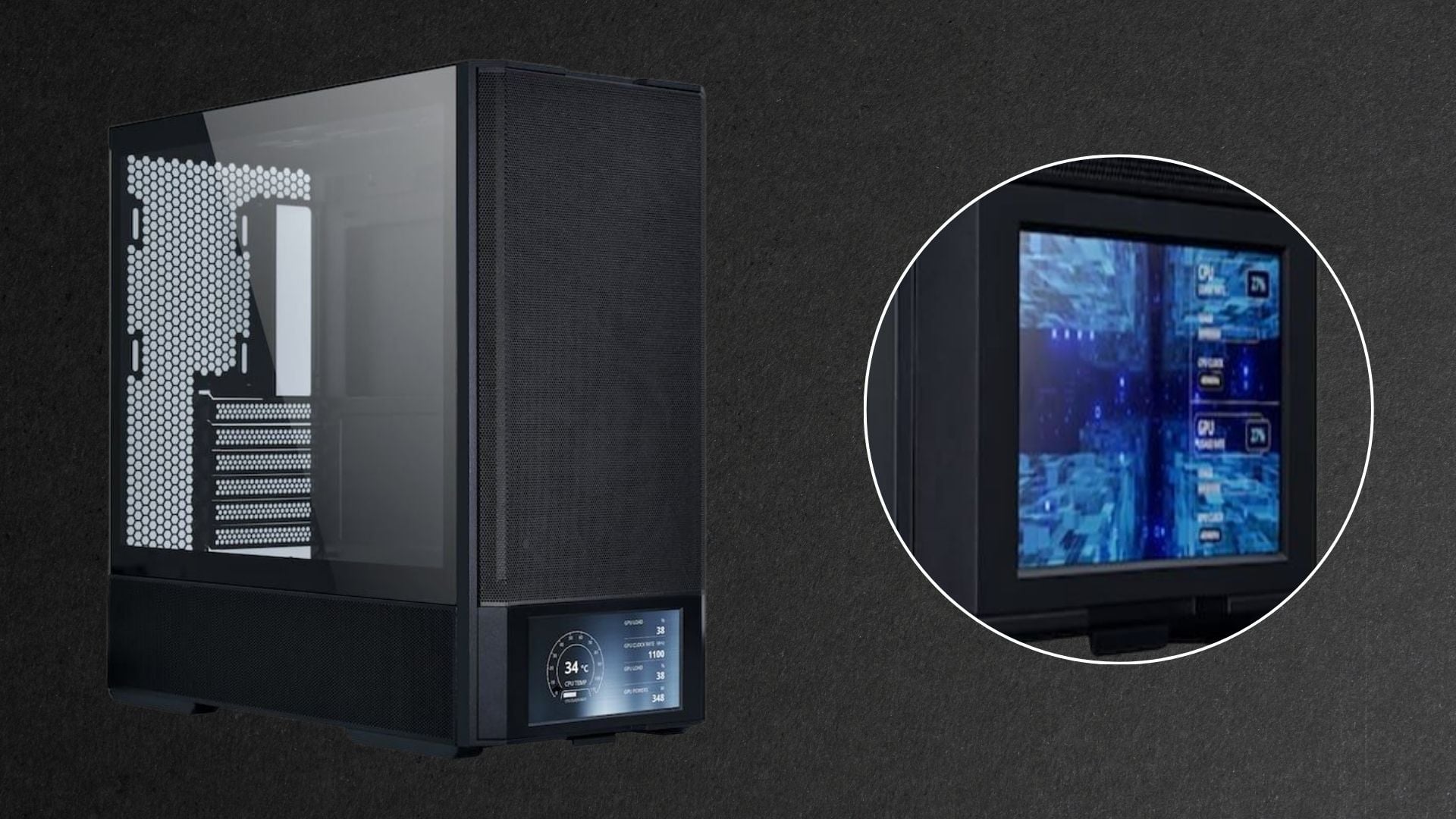 Thùng máy Lian Li Lancool 207 Black – Màn hình LCD 6 inch