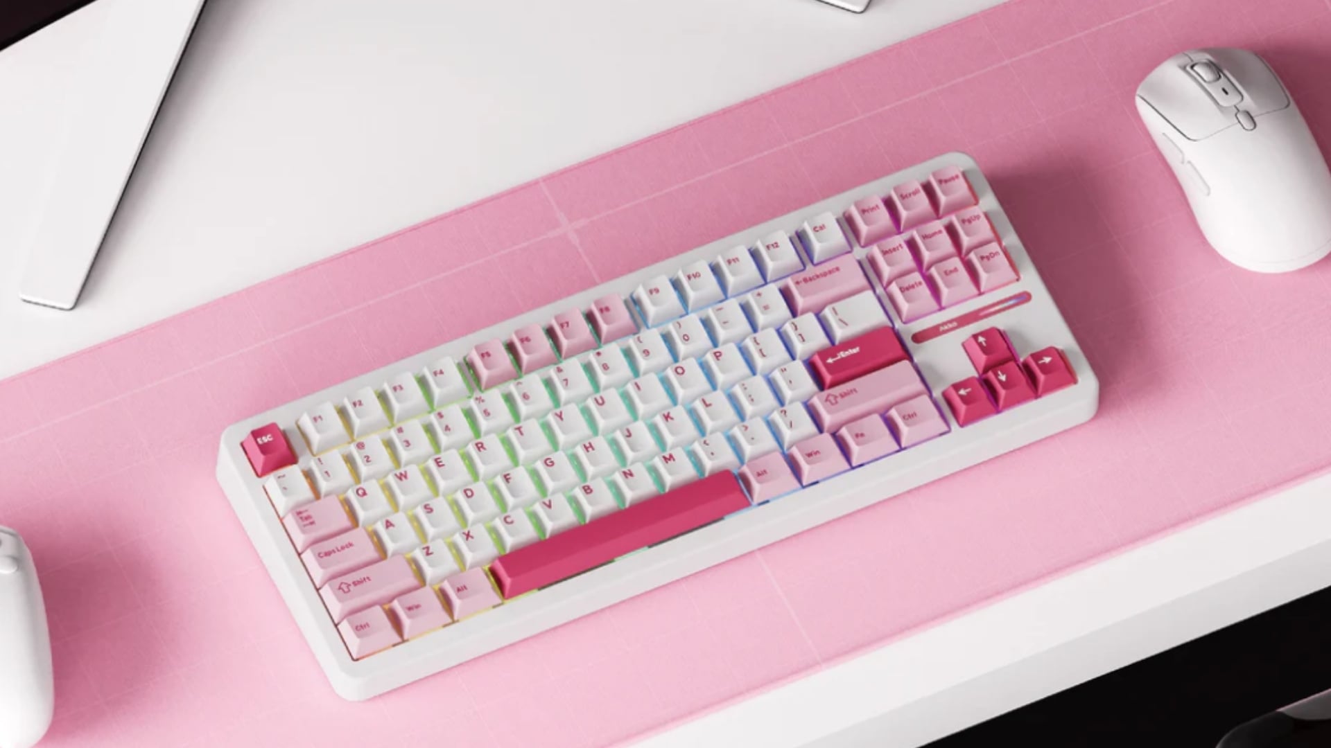 Bàn Phím Cơ Không Dây AKKO TAC87 Prunus Lannesiana Stellar Rose - Thiết kế TKL nhỏ gọn