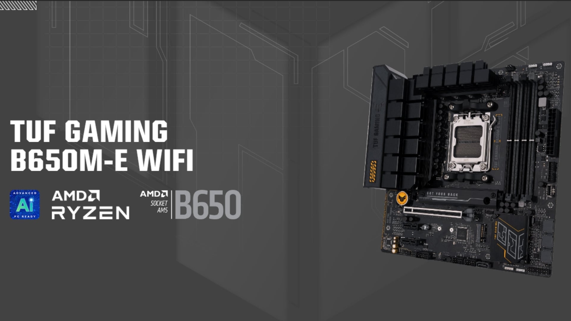 Combo AMD Ryzen 7 9800X3D và Mainboard ASUS B650M-E TUF Gaming Plus WiFi - độ bền và độ ổn định cao