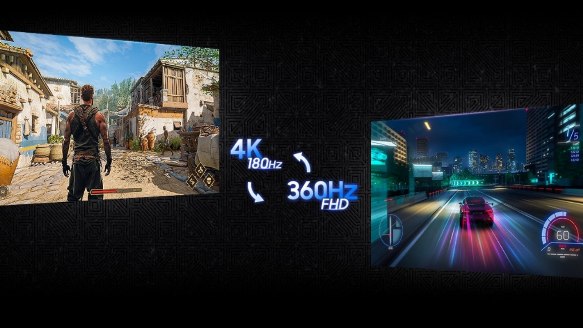 Samsung Odyssey G7 G70F – Dual Mode 4K 180Hz và FHD 360Hz trong một màn hình duy nhất