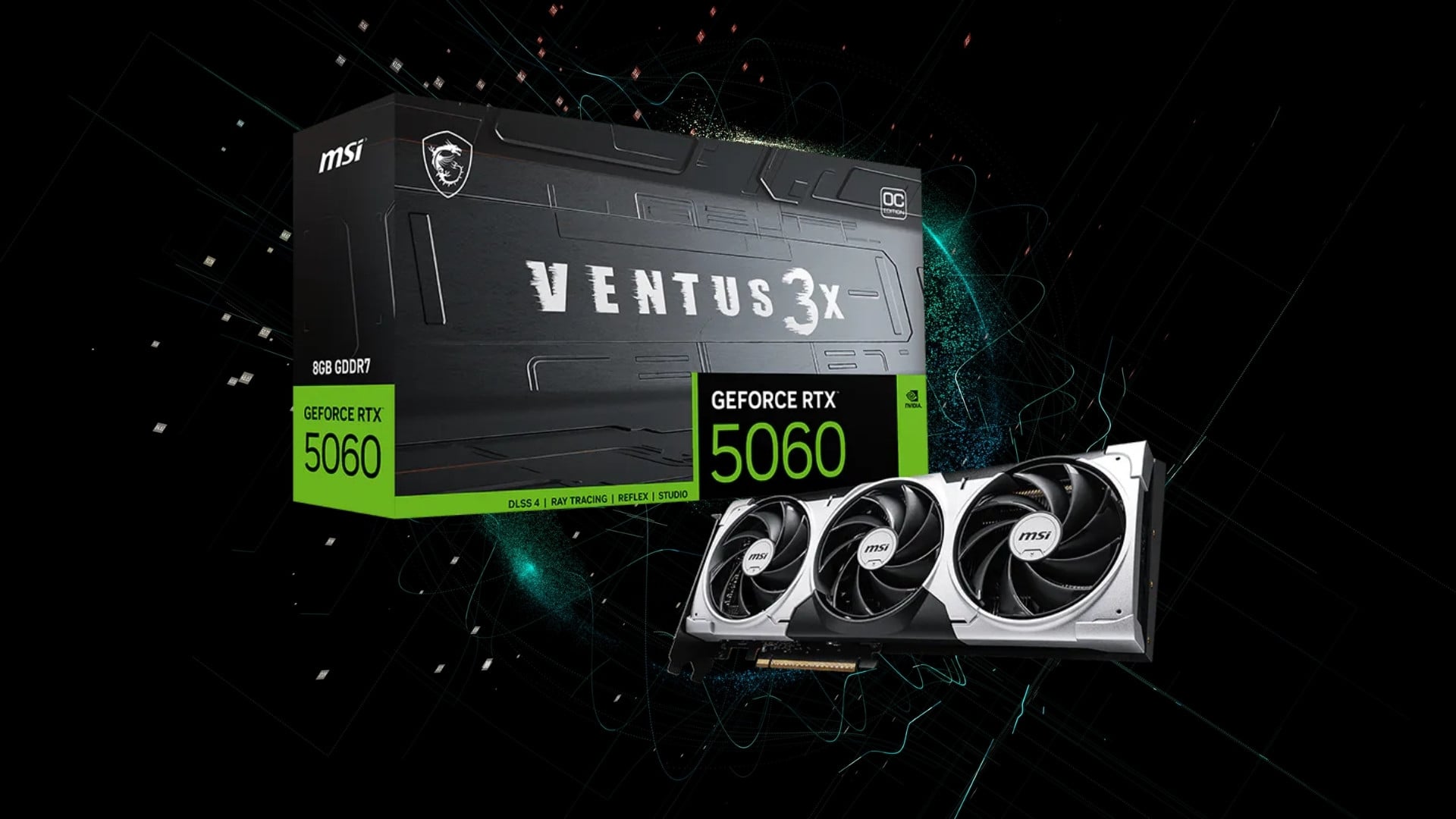 Card màn hình MSI GeForce RTX 5060 8G Ventus 3X V3C OC Edition - Hiệu năng Blackwell mạnh mẽ