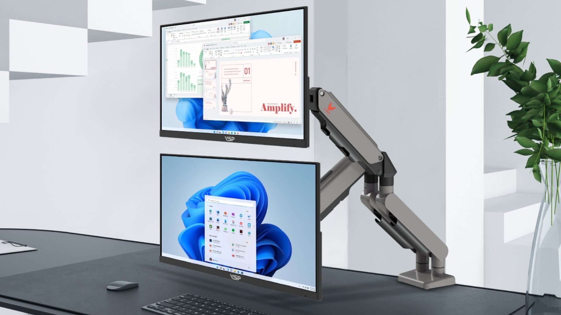 Giá treo màn hình VSP VA80-2G -&nbsp;Sự cân bằng giữa độ bền, tính linh hoạt, khả năng chịu lực và mức chi phí hợp lý