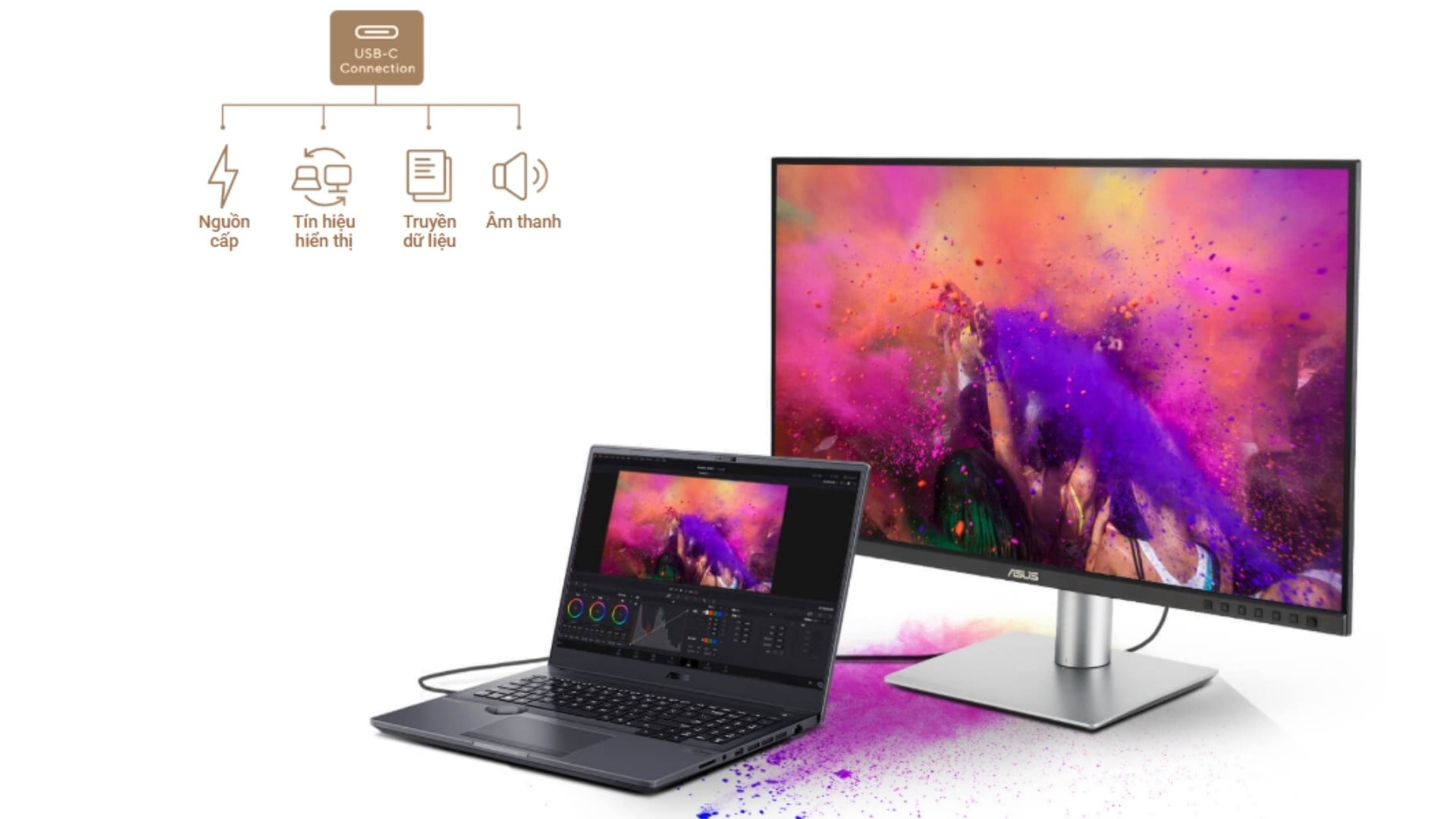 PA279CRV hỗ trợ USB-C Power Delivery 96W