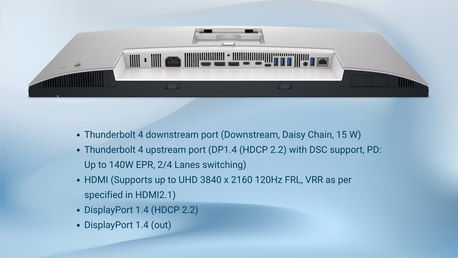 Màn hình 4K Dell UltraSharp U2725QE – Kết nối mạnh mẽ với Thunderbolt 4, HDMI 2.1 và DisplayPort 1.4