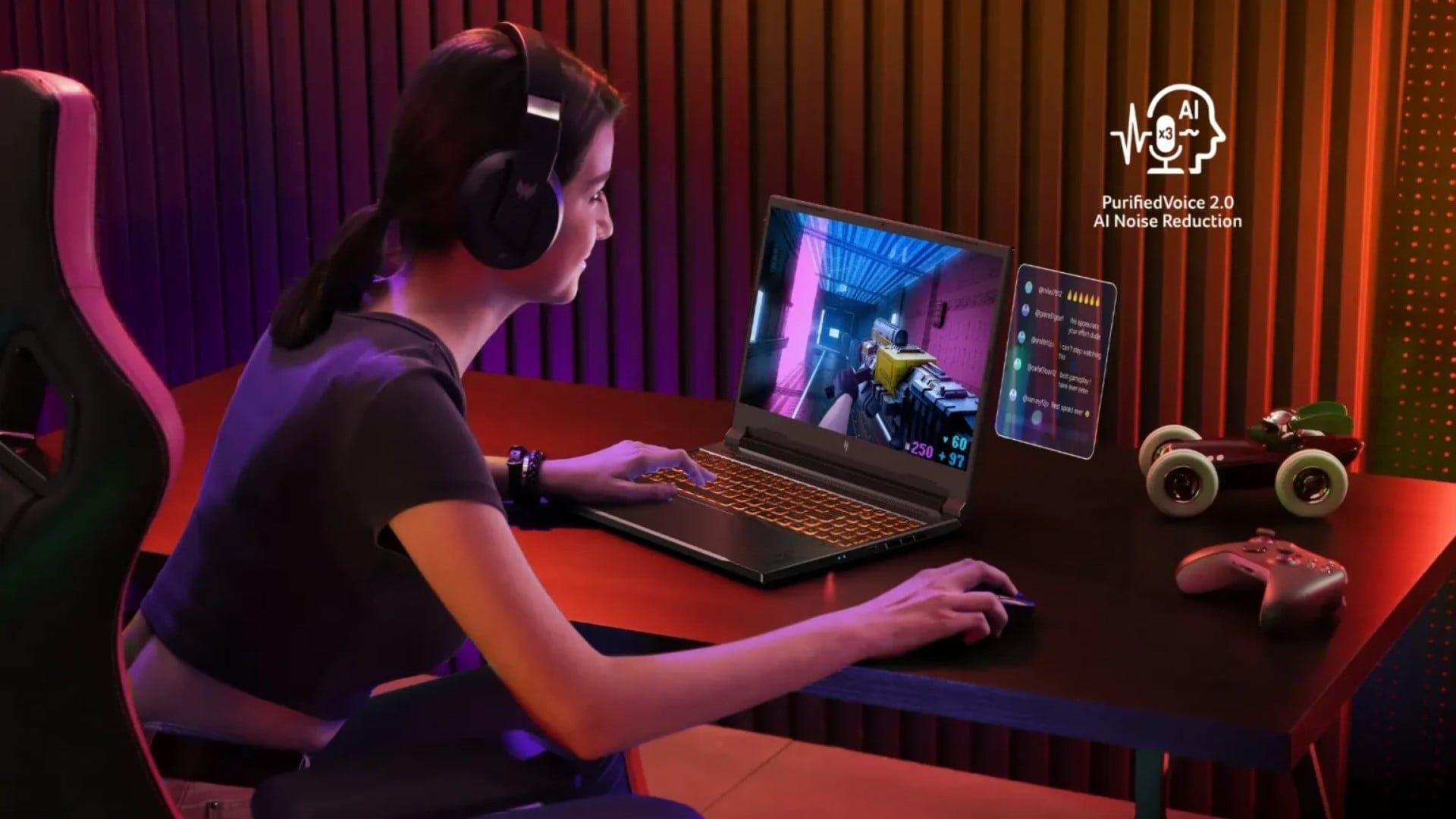 Laptop Acer Gaming Nitro V ANV16 41 R7EN NH.QP2SV.004 - lọc tiếng ồn