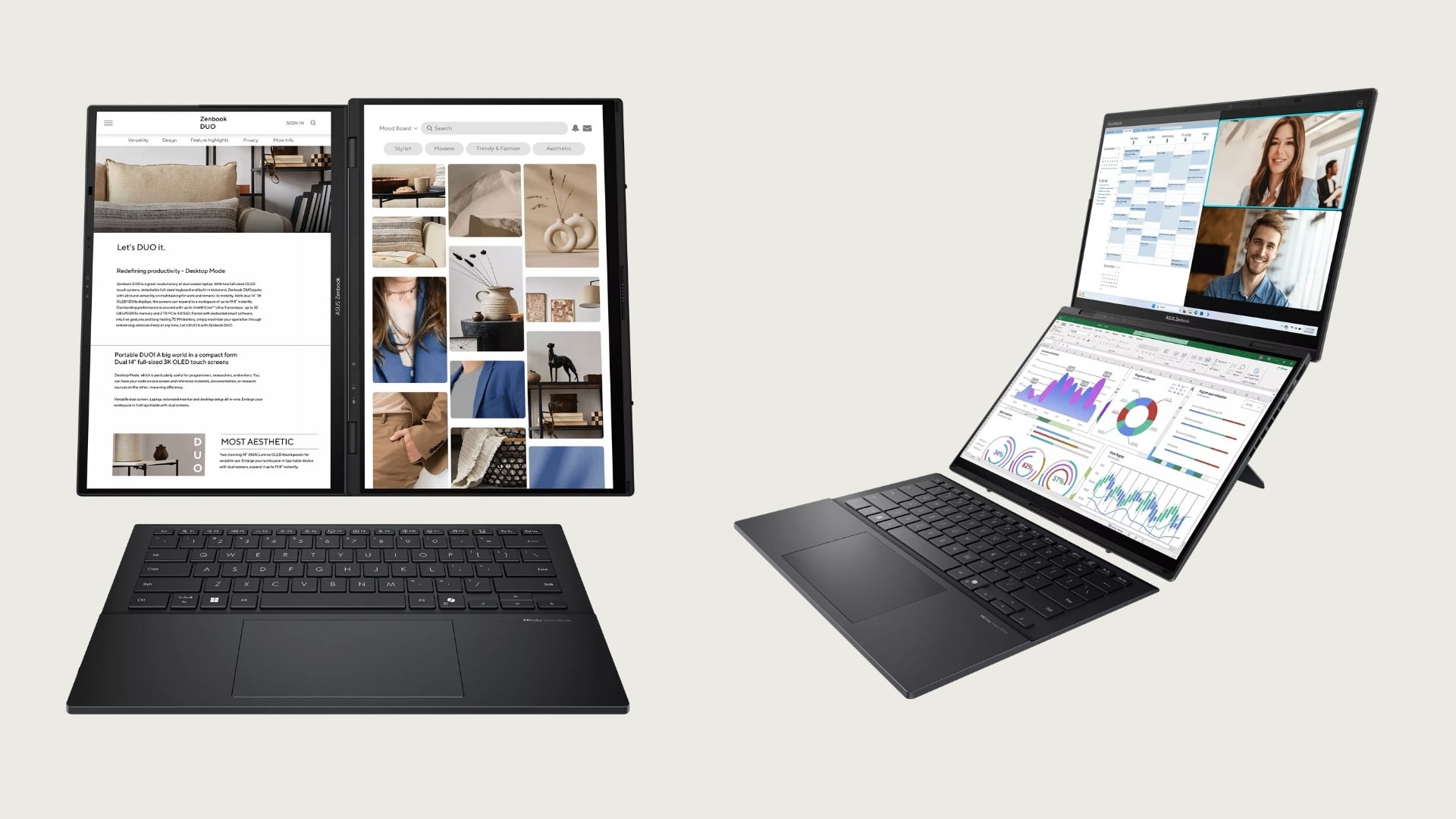 ASUS Zenbook Duo OLED UX8406MA PZ142W - Linh hoạt tối đa với nhiều chế độ sử dụng chuyên nghiệp