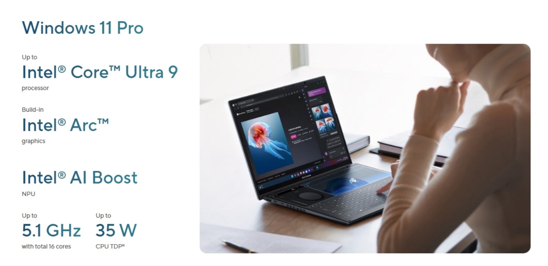 ASUS Zenbook Duo OLED UX8406MA PZ142W - Hiệu năng AI vượt trội