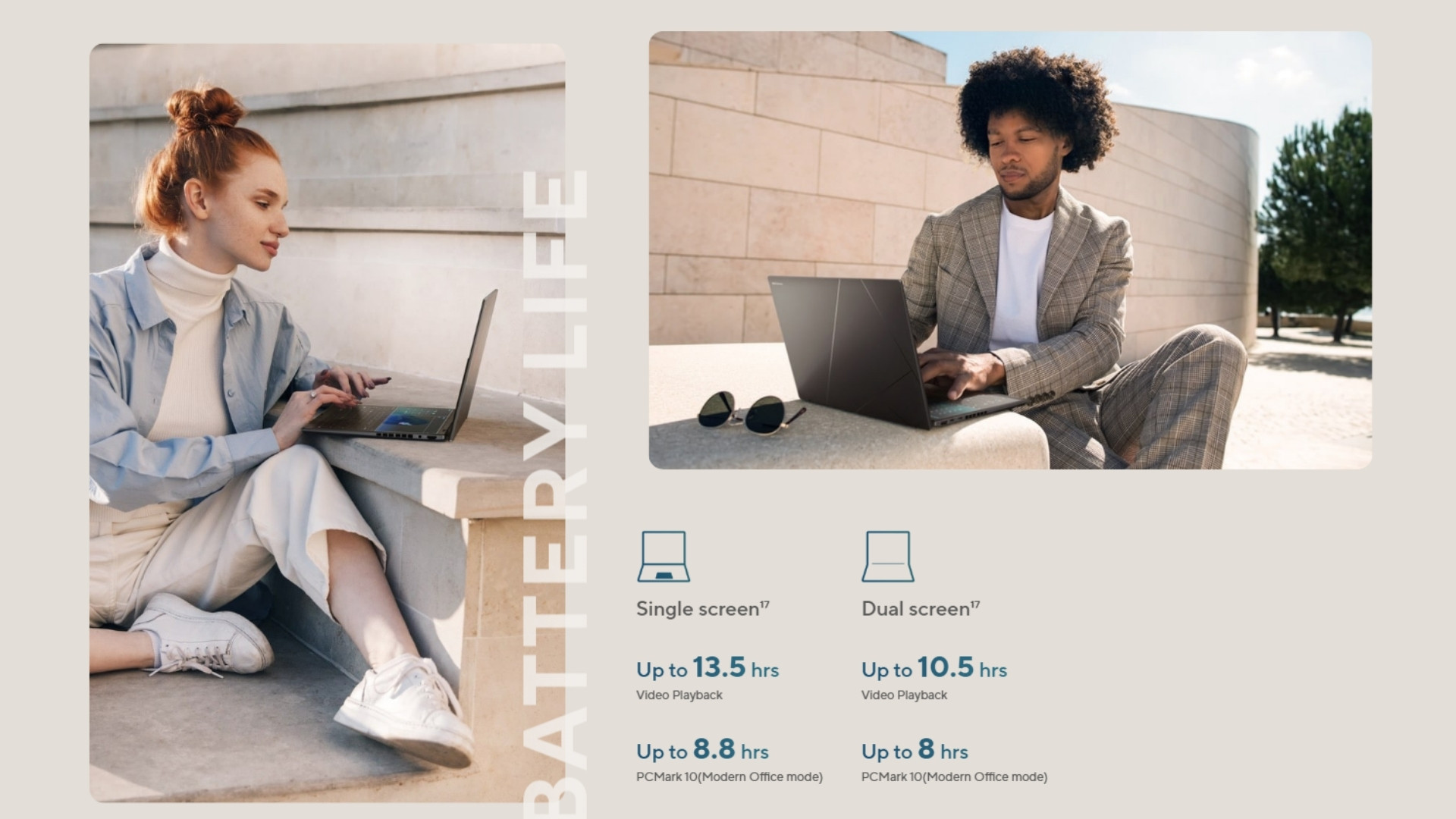 ASUS Zenbook Duo OLED UX8406MA PZ142W - Pin 75Wh và sạc nhanh