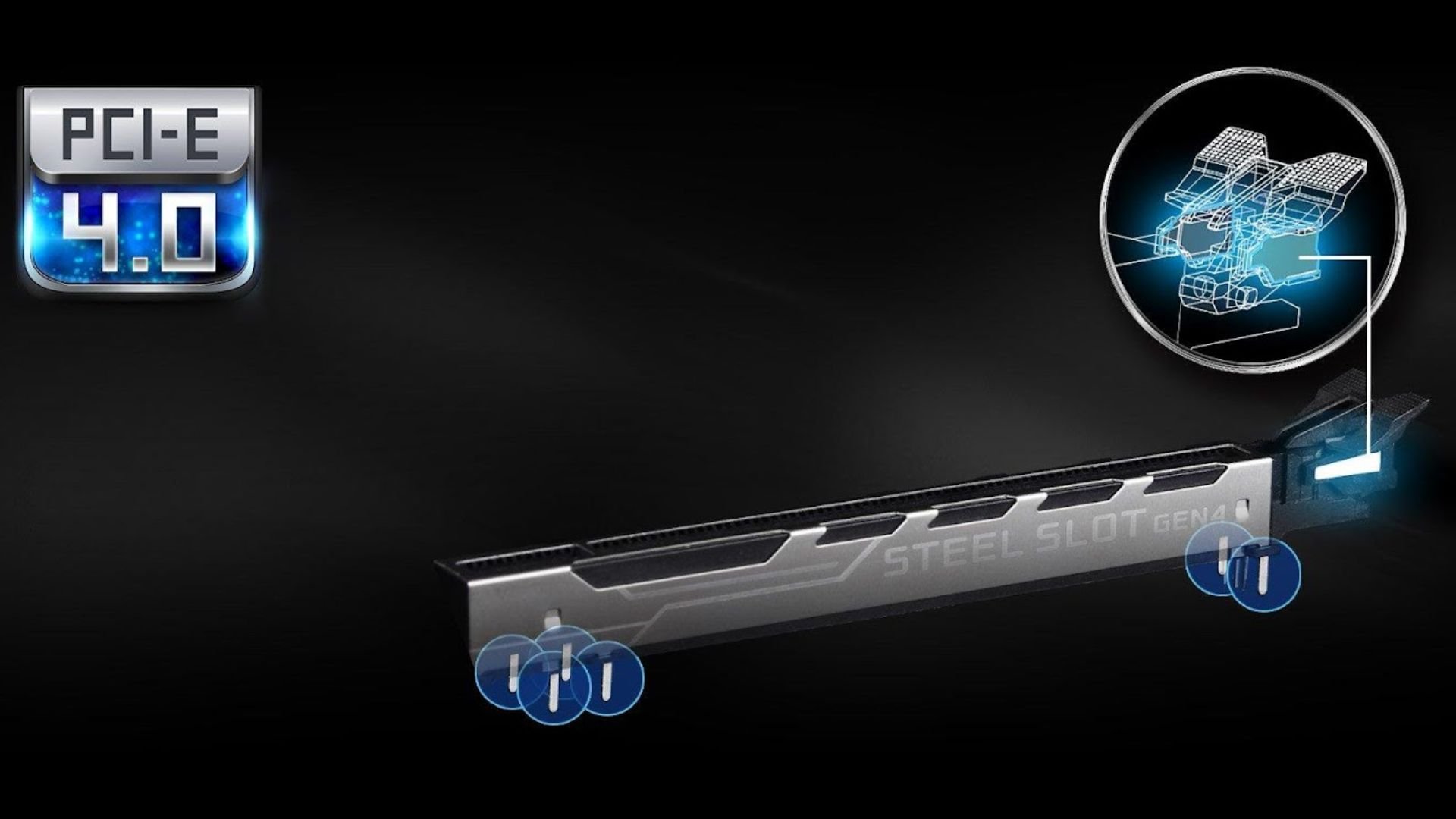 Khe PCIe 4.0 gia cố kim loại