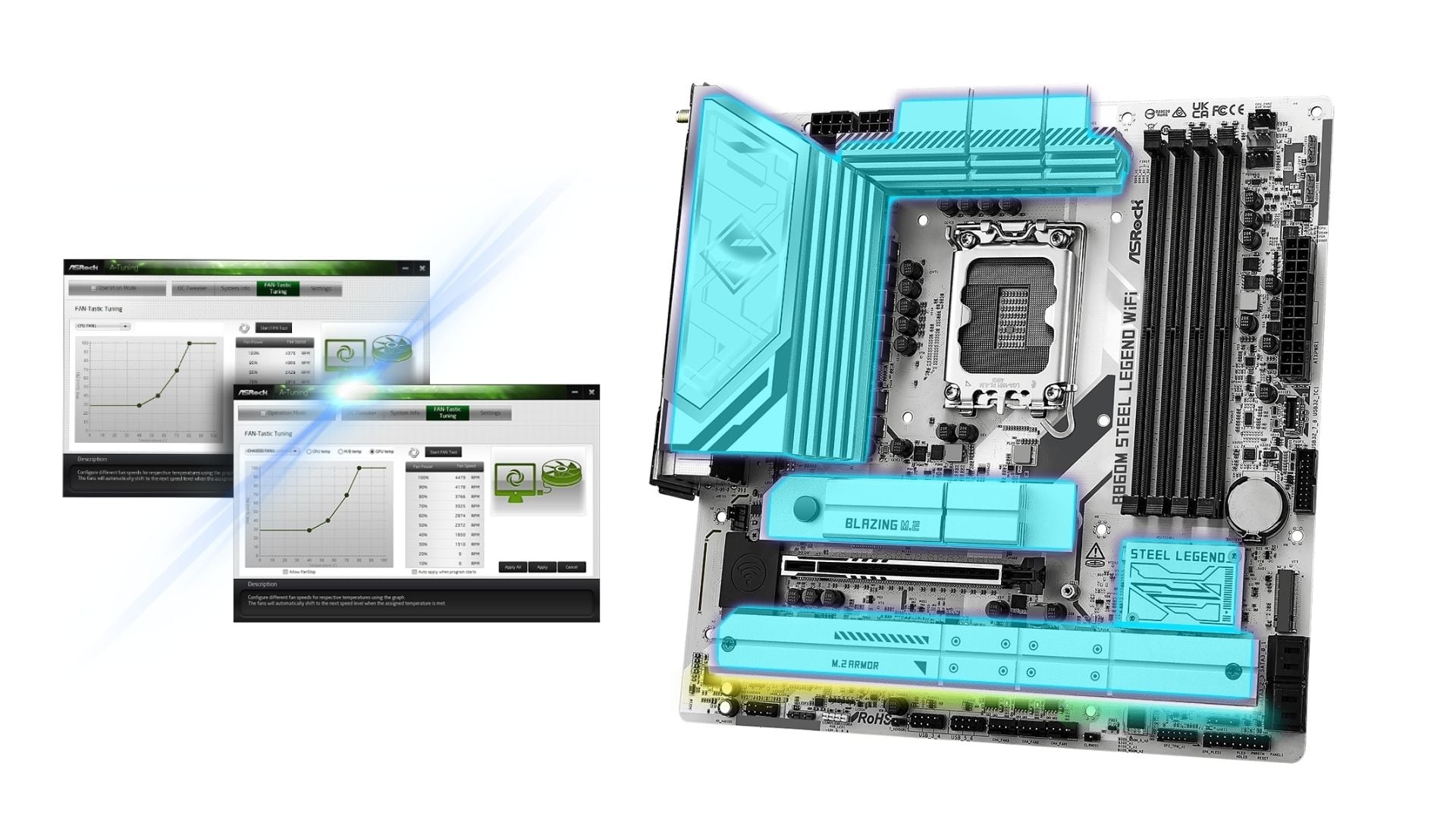 Mainboard ASRock B860M Steel Legend WiFi DDR5 - Tản nhiệt nhôm kích thước lớn