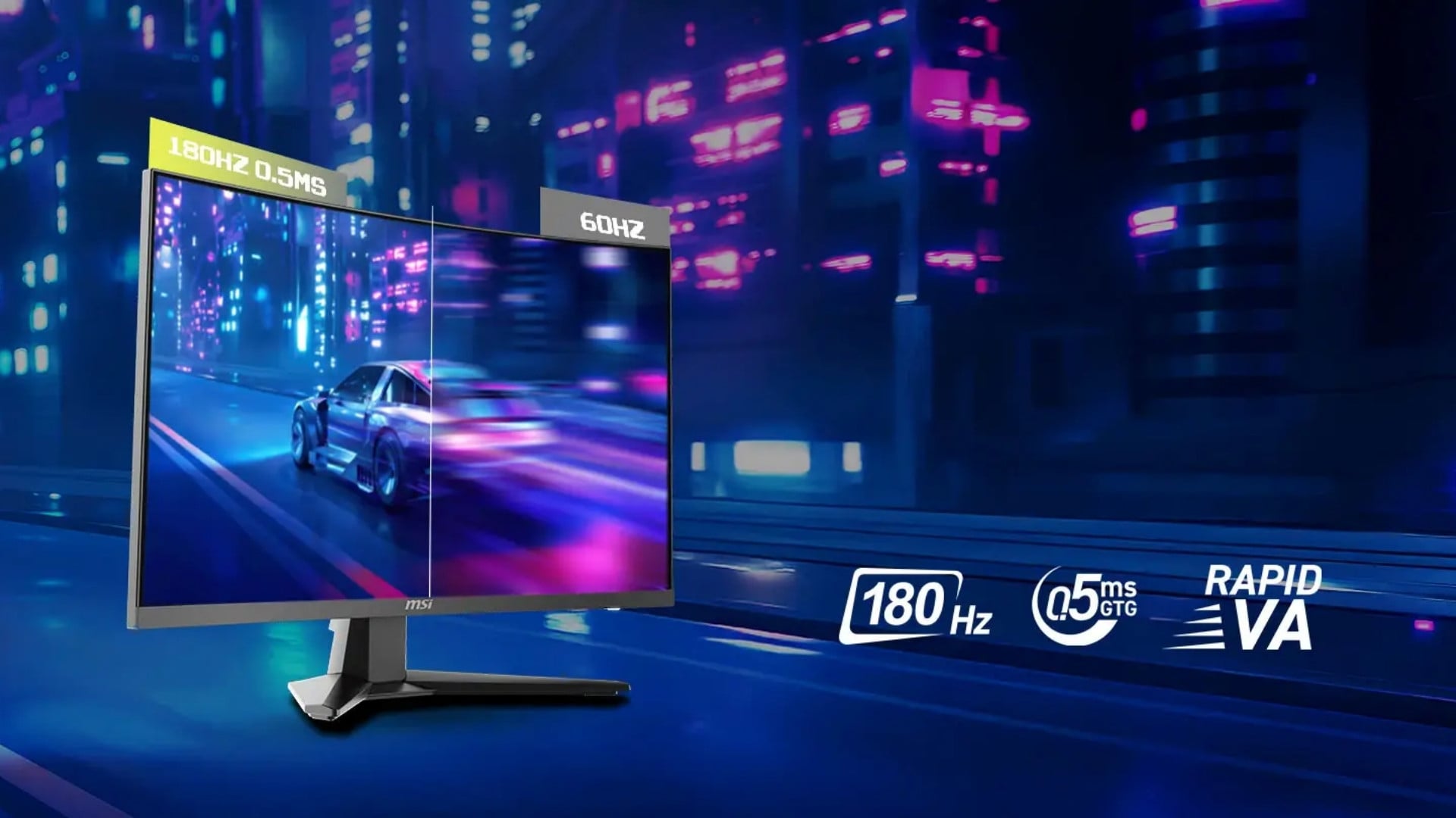 Màn hình cong gaming MSI MAG 275CQF E18 – Thời gian phản hồi siêu tốc 0.5ms GtG cho hình ảnh sắc nét