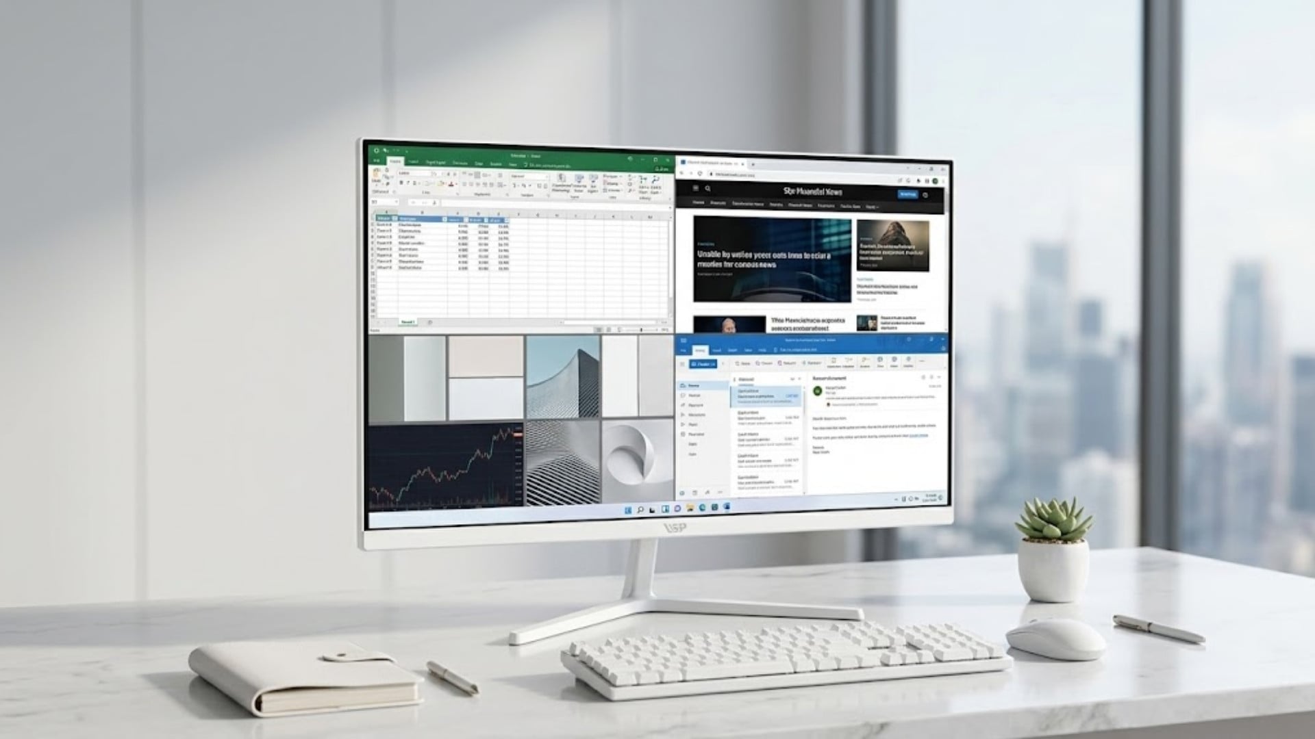 Màn Hình VSP IP2706SG - Thiết kế trắng tinh tế cho góc làm việc hiện đại