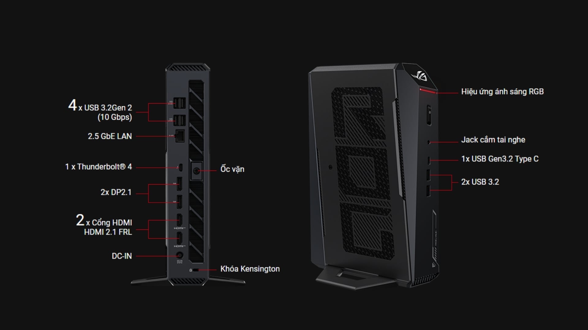 Mini PC ASUS NUC ROG NUC15JNK – Kết nối chuẩn Thunderbolt 4, WiFi 7