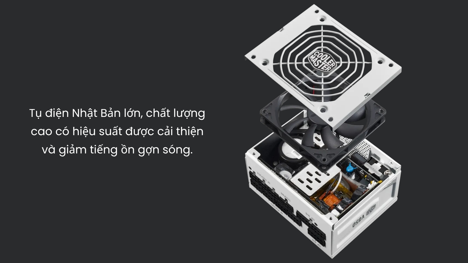 Nguồn Cooler Master V SFX Gold 850W ATX 3.1 White Edition – Tụ điện Nhật Bản 100%