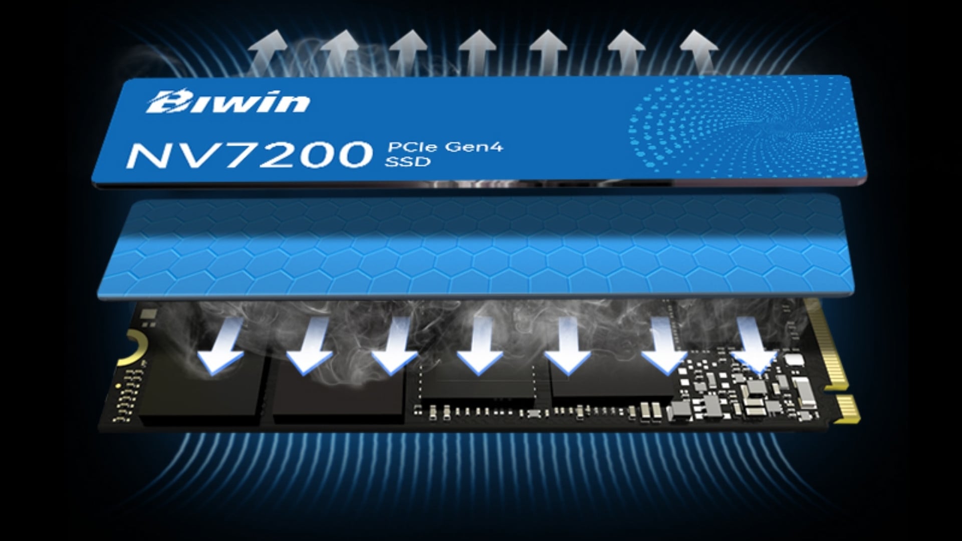SSD Biwin NV7200 4TB NVMe Gen4 - Tản nhiệt graphene & kiểm soát nhiệt độ