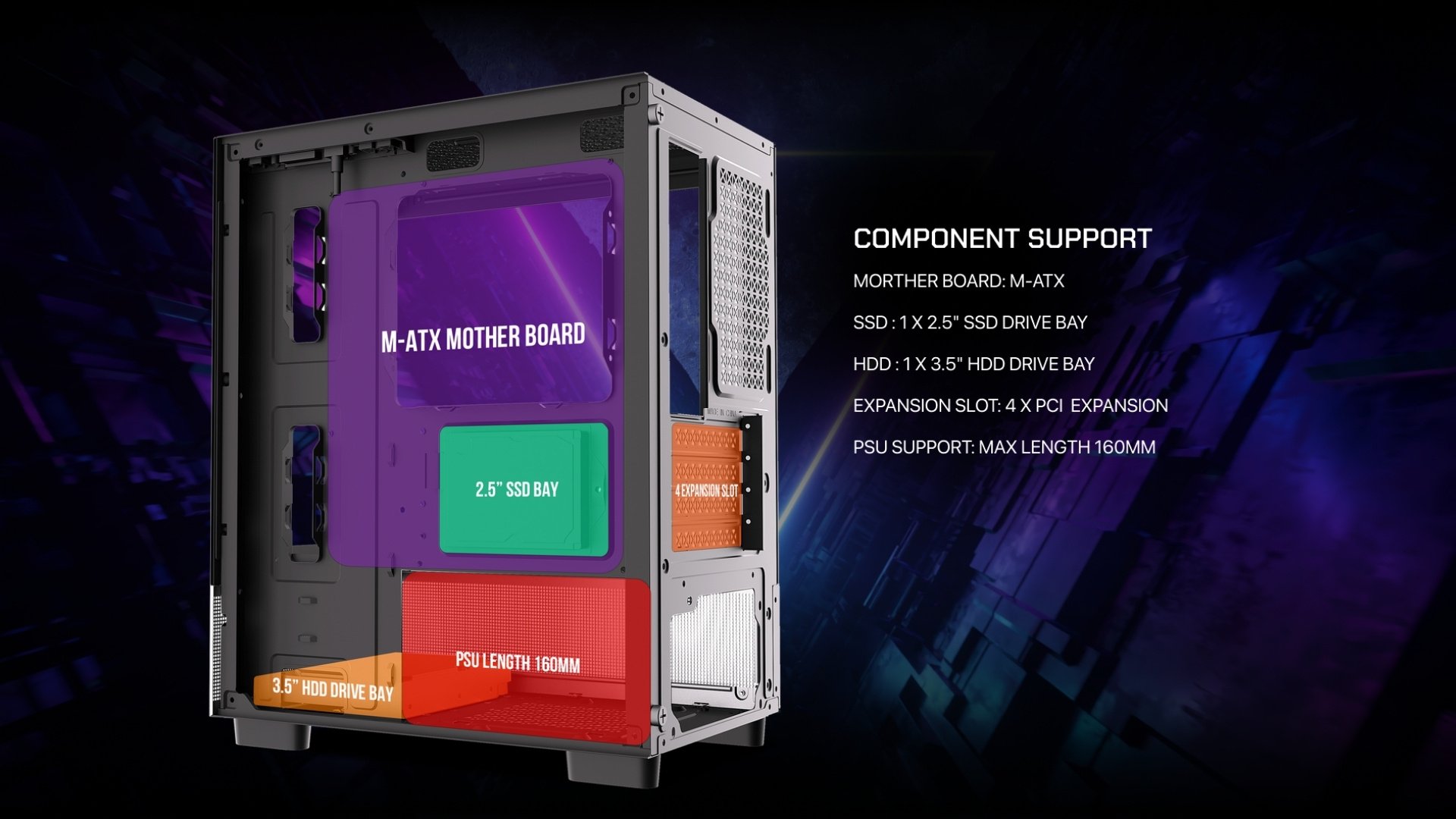 PC Gaming Hùng Phát Falcon B Plus - vỏ máy hiện đại