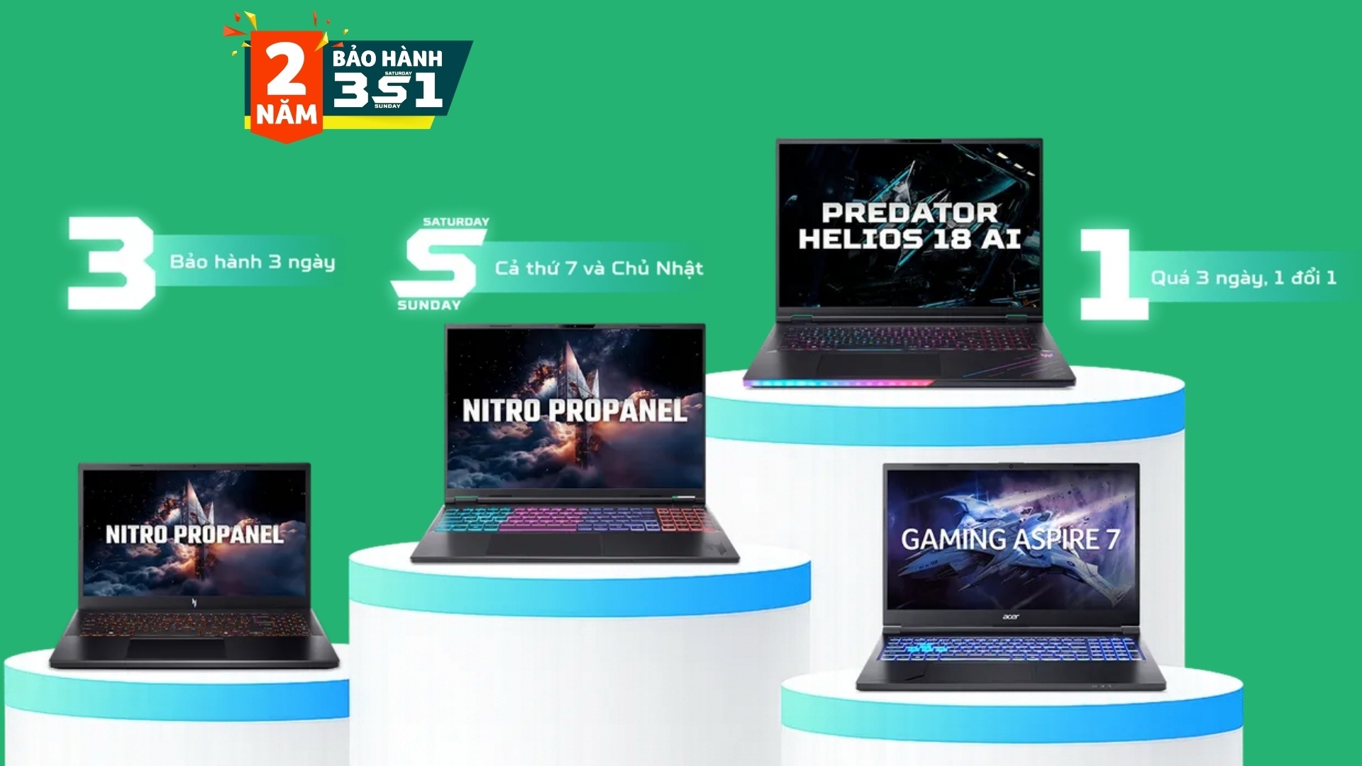 Chính sách bảo hành VIP 3S1 độc quyền của Acer Việt Nam
