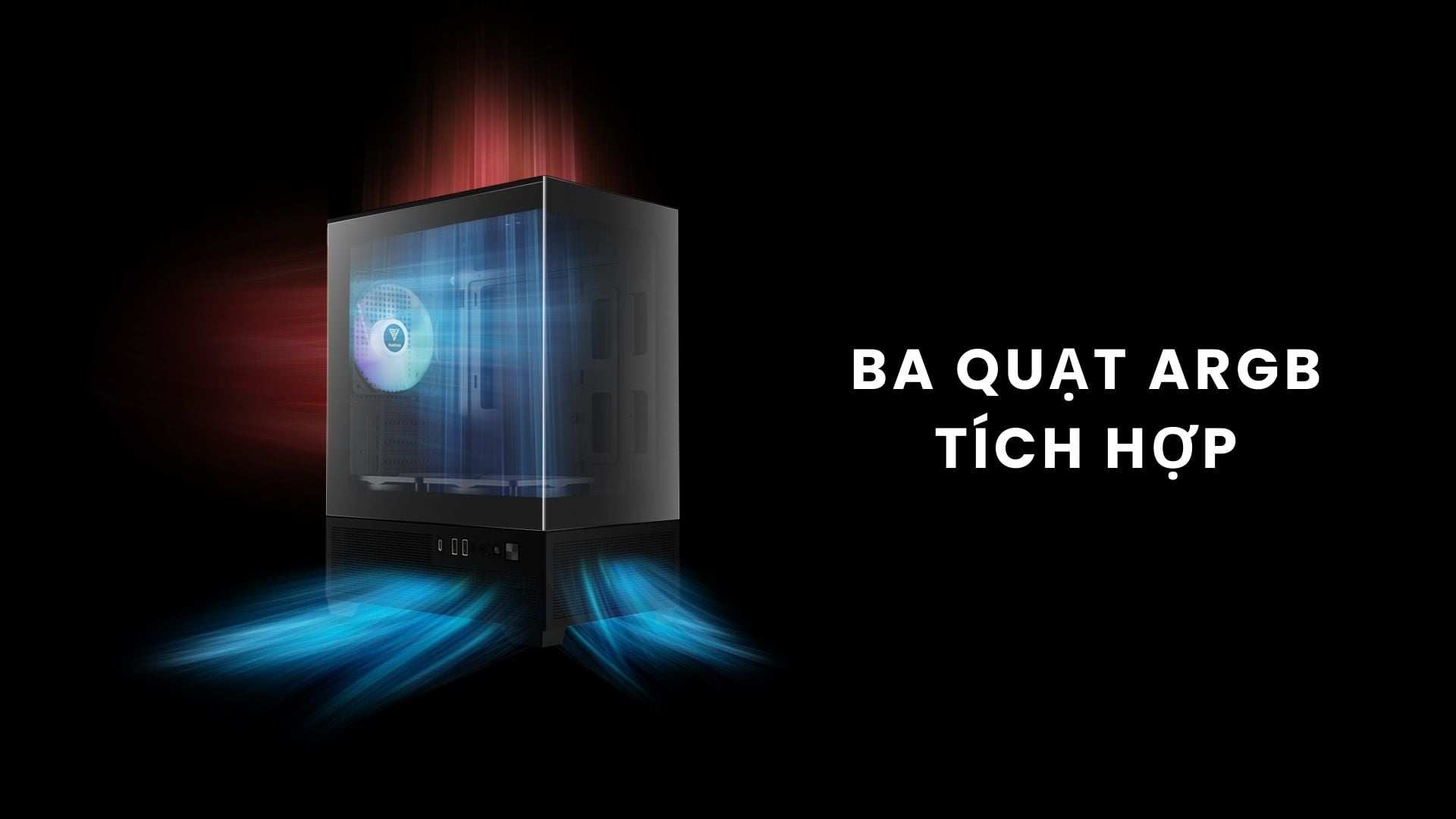 Thùng Máy Gamdias Aura GC9M Elite ARGB – Tối ưu luồng gió và hiệu ứng ánh sáng
