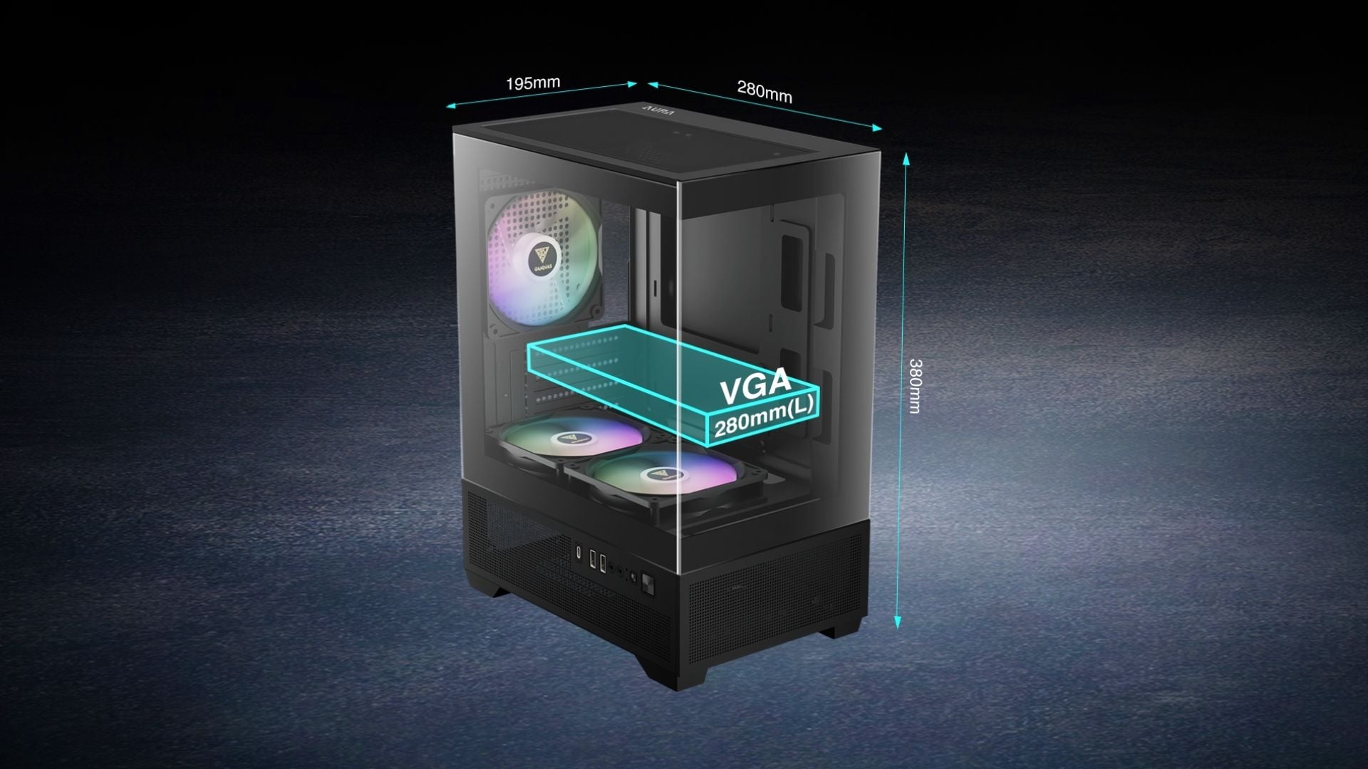 Thùng Máy Gamdias Aura GC9M Elite ARGB – hỗ trợ phần cứng tối ưu