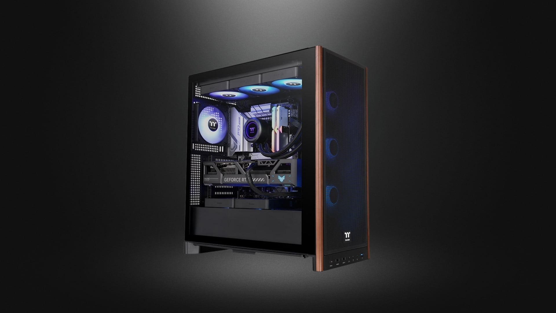 Thùng máy Thermaltake S370 WS Mid Tower - Thiết kế mặt lưới phối chi tiết gỗ