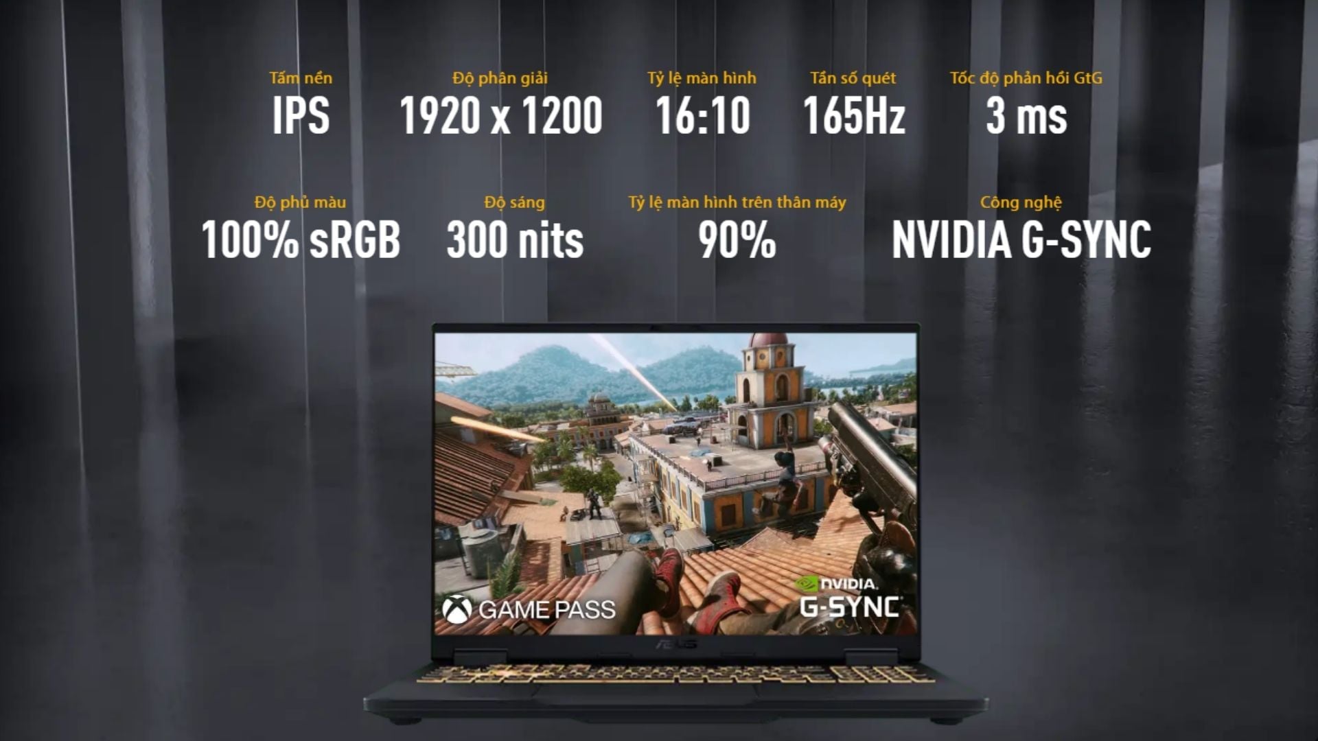 Laptop ASUS TUF Gaming F16 FX608JPR - Màn hình 16 inch WUXGA 165Hz