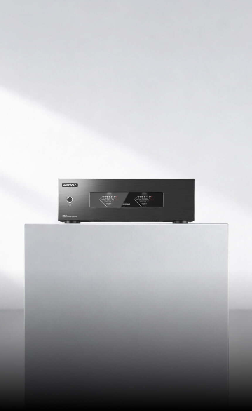 Eversolo AMP-F8 trong bố cục trưng bày tối giản