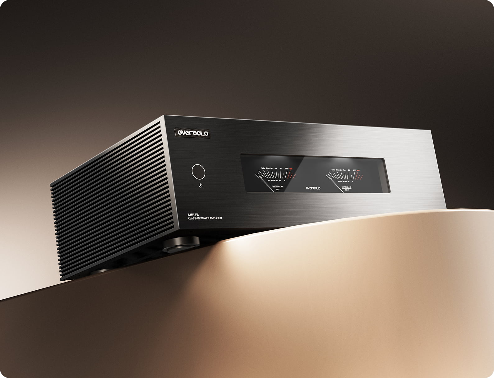 Thiết kế nhôm nguyên khối và tản nhiệt của Eversolo AMP-F8