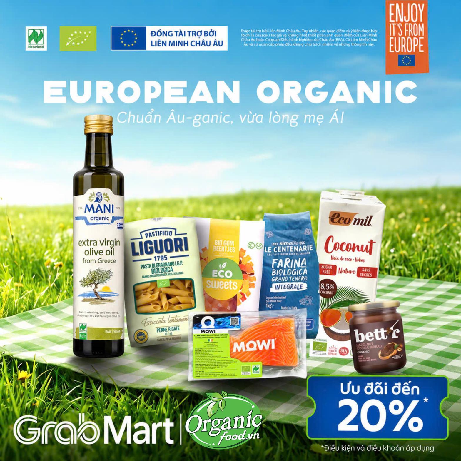 CÙNG O ĐI CHỢ TRÊN GRABMART – TIẾT KIỆM ĐẾN 20% VỚI SẢN PHẨM HỮU CƠ CHUẨN CHÂU ÂU