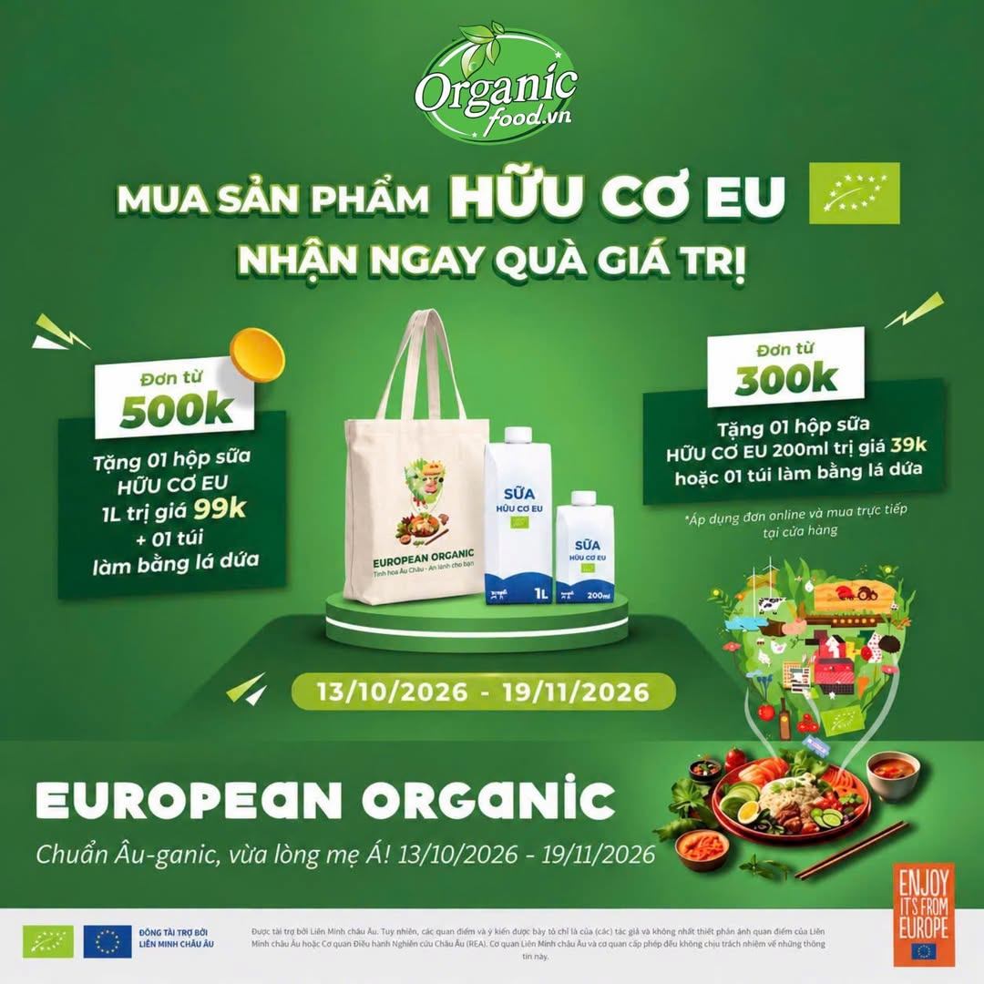 QUÀ TẶNG HẤP DẪN- ĂN LÀNH CHUẨN ÂU – MẸ CHỌN ORGANICFOOD