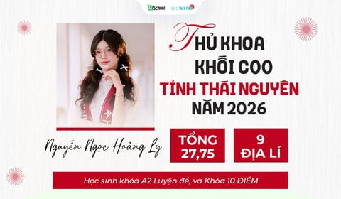 Thủ khoa khối C00 tỉnh Thái Nguyên năm 2026 với tổng điểm 27,75