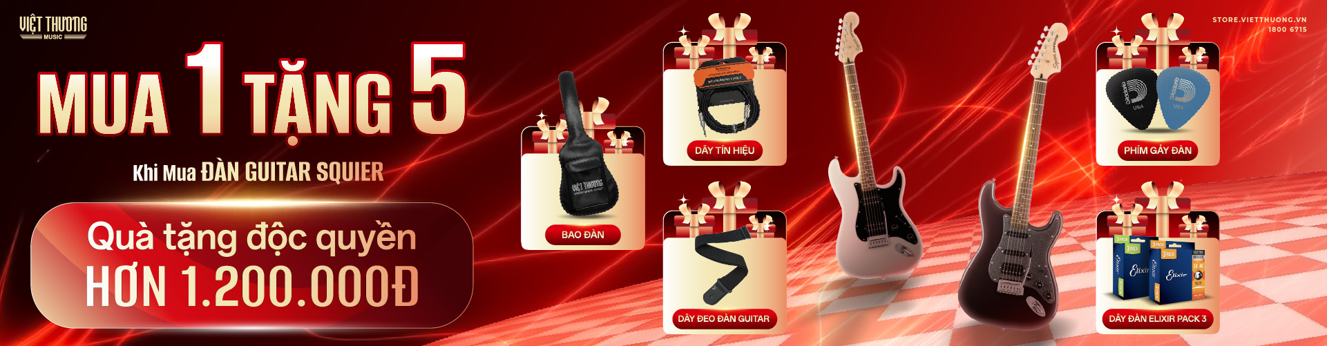 Đàn guitar Squier mua 1 tặng 5