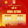 Thông báo lịch nghỉ Giỗ Tổ Hùng Vương (10/3 Âm lịch)