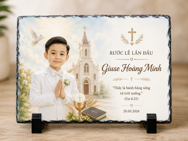 Đá Thiên Nhiên In Ảnh 15x15cm – Món Quà Lưu Giữ Kỷ Niệm Vĩnh Cửu Như Đá