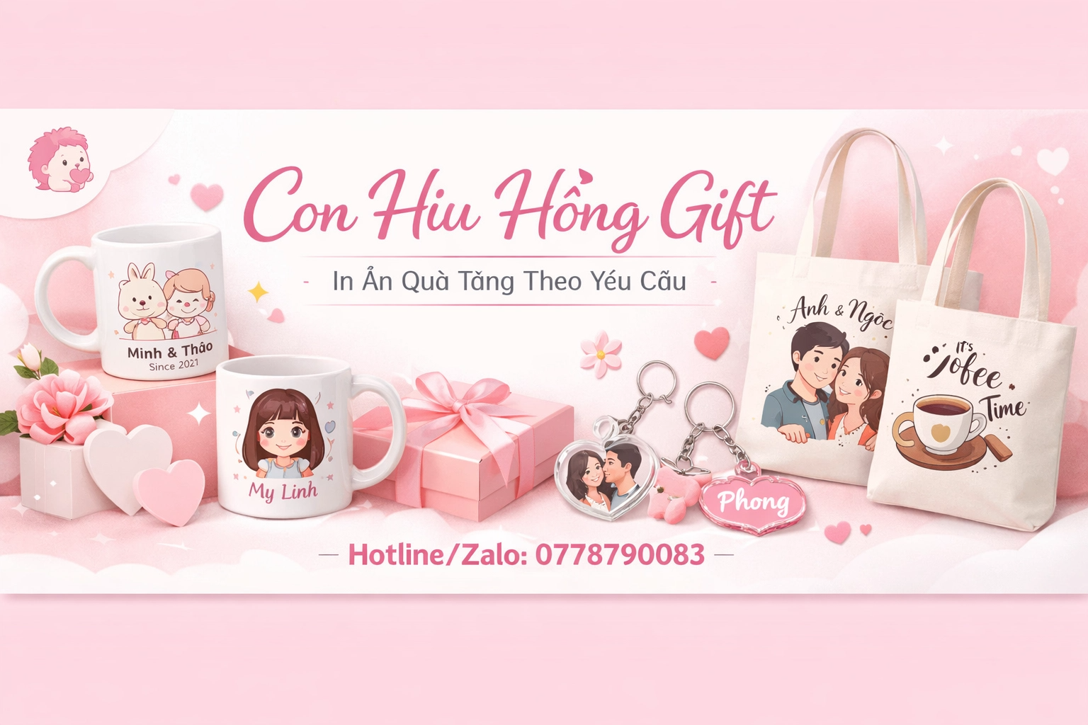 Xưởng In Quà Tặng Cá Nhân Hóa Theo Yêu Cầu Từ 1 Sản Phẩm - Con Hiu Hồng Gift