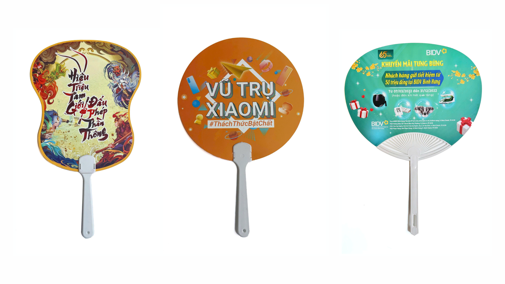 Quạt nhựa cầm tay in logo thương hiệu