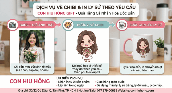 dịch vụ vẽ ảnh thật thành ảnh chibi tại con hiu hồng gift