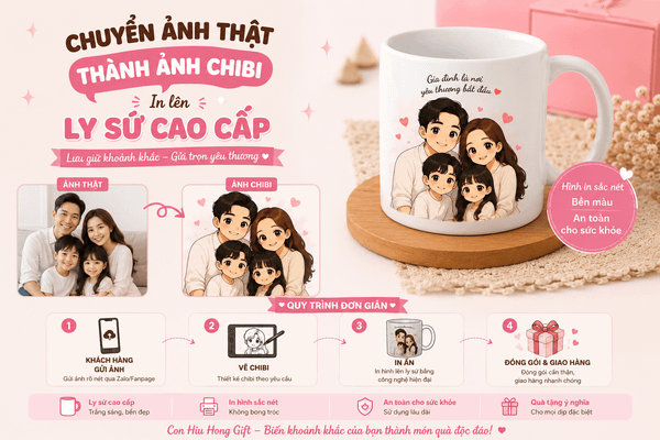 dịch vụ vẽ ảnh thật thành ảnh chibi tại con hiu hồng gift