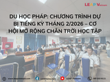 Du học Pháp: Chương trình dự bị tiếng kỳ tháng 2/2026 – Cơ hội mở rộng chân trời học tập